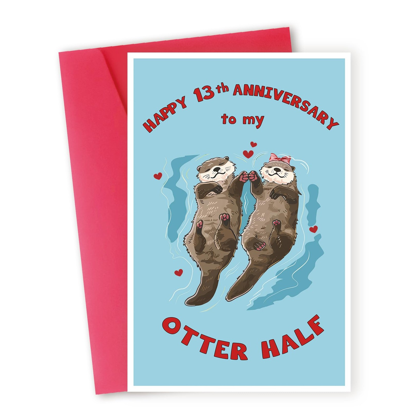 Hongshan Romantic 13th Anniversary Card 20.5cm x 13.5cm / 8" x 5.3", hs-140