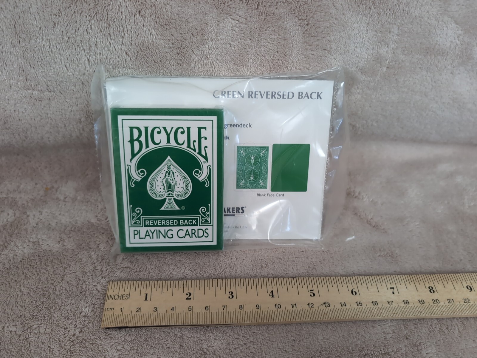 BICYCLE REVERSED BACK PLAYING CARDS Green POKER SIZE Magic Makers