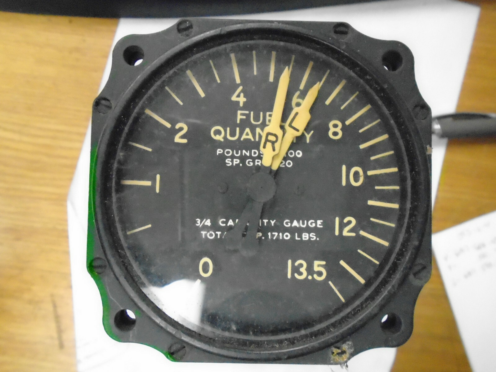 BENDIX AUTOSYN DUAL FUEL QUANTITY INDICATOR P/N 6007-59B-7-B PIONEER