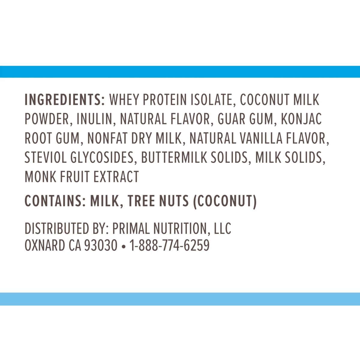 Primal Kitchen Vanilla Coconut Whey Protein Powder 10g Protein Keto Friendly