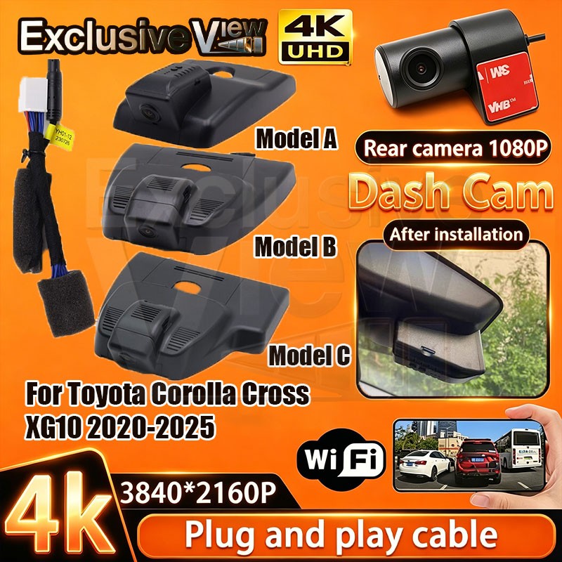 Plug and Play 4K UHD DVR Dash Cam Camera For Toyota Corolla Cross XG10 2020-2026