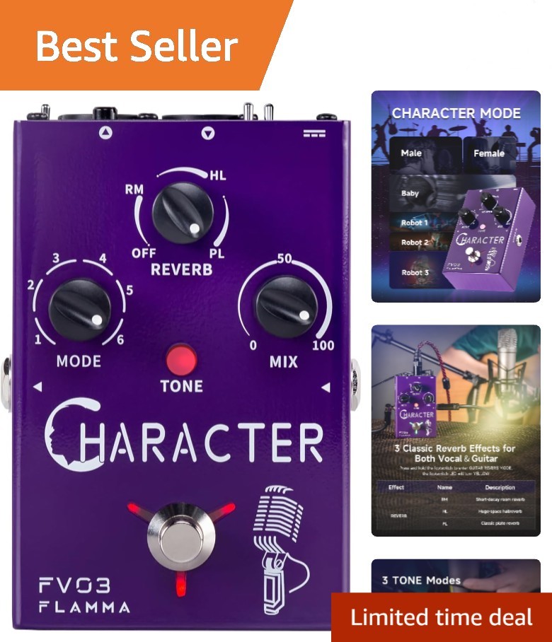FV03 Vocal Effects Pedal Voice Processor Vocal Amplifier Stompbox Voice Chang...