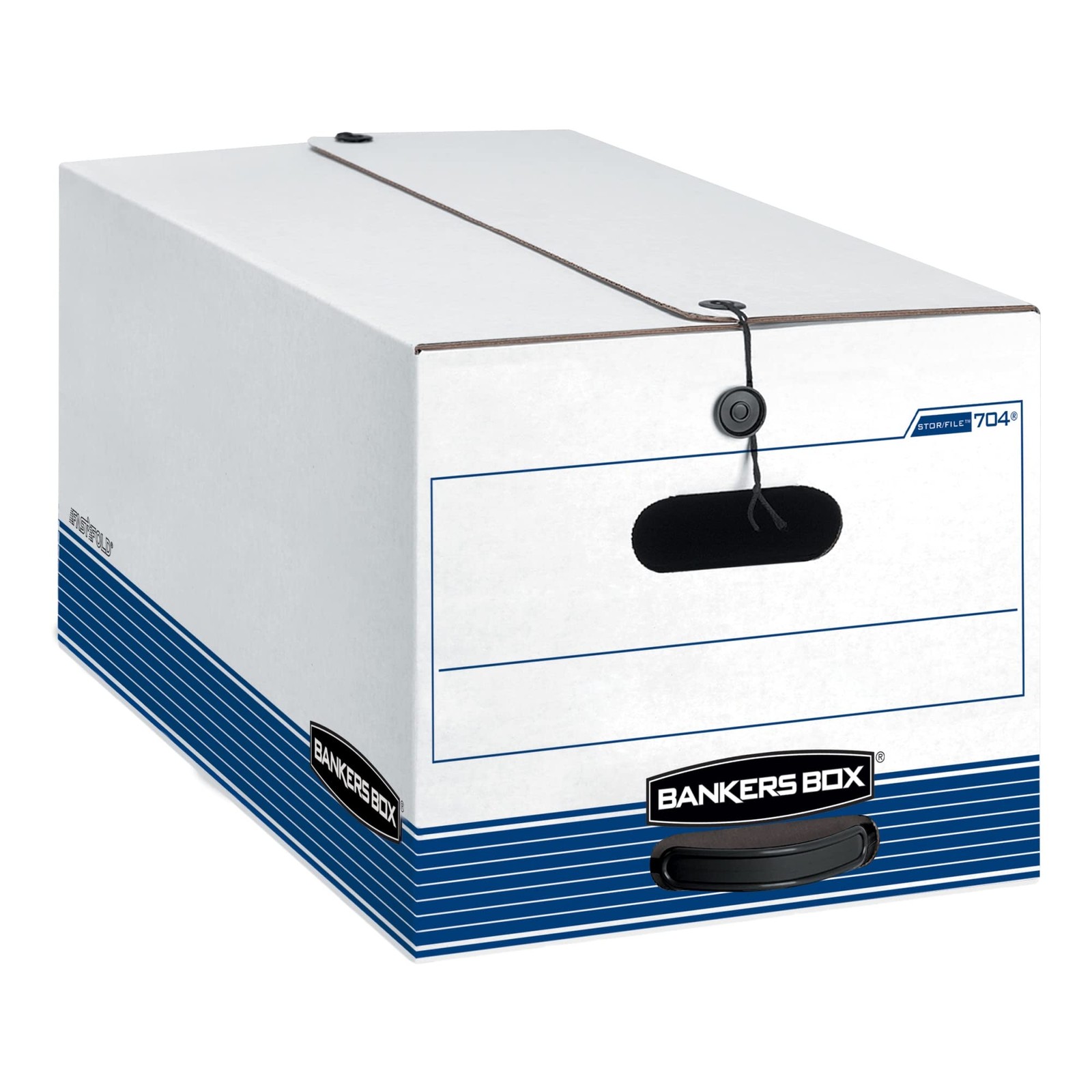 Bankers Box Stor/File Recycled String & Button 24x12x10 Letter White/Blue 3-Pack
