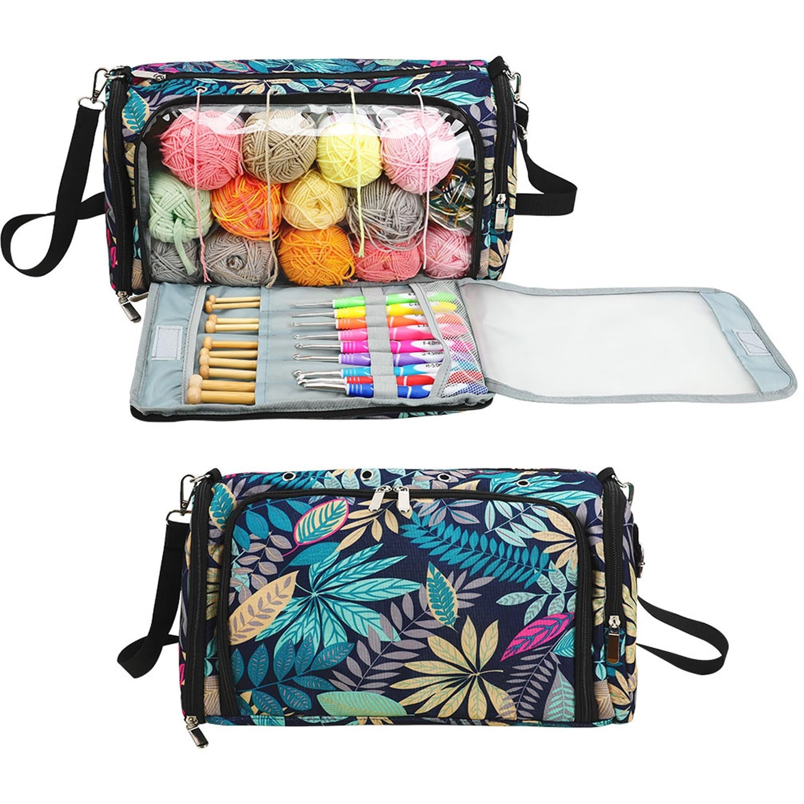 Crochet Bag Organizer, Large Capacity Yarn Storage Bag for Crocheting, Knitti...