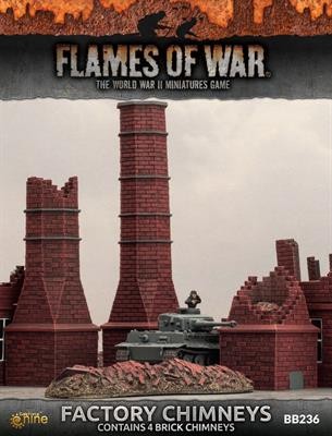 Flames of War: Battlefield in a Box: Factory Chimneys FOW BB236 Prepainted