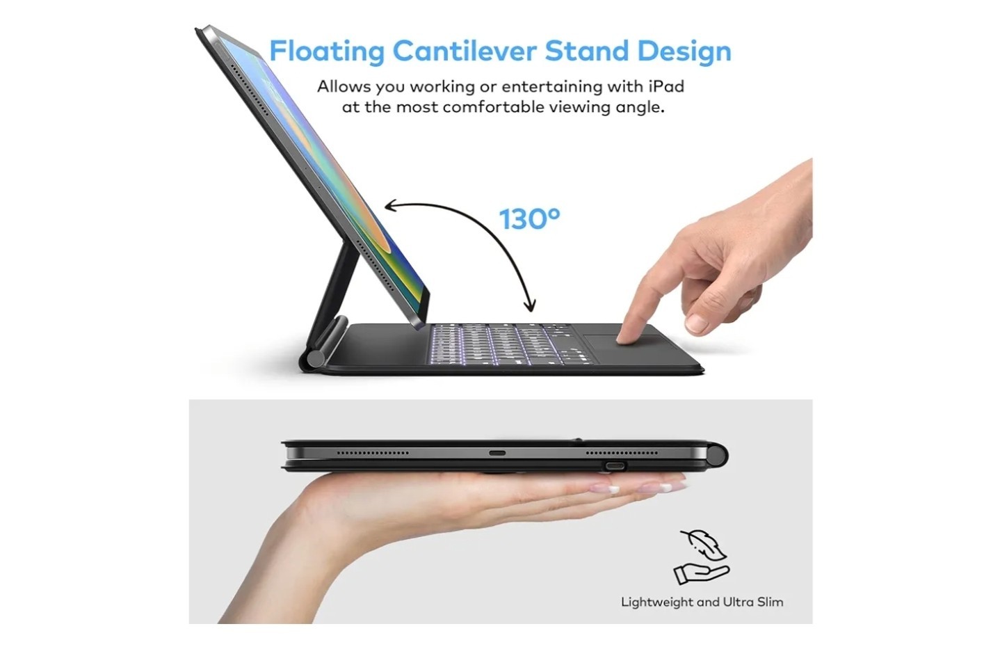 Keyboard Case for iPad Pro 12.9 6th/5th/4th/3rd Generation–Magic-Style Magnetic