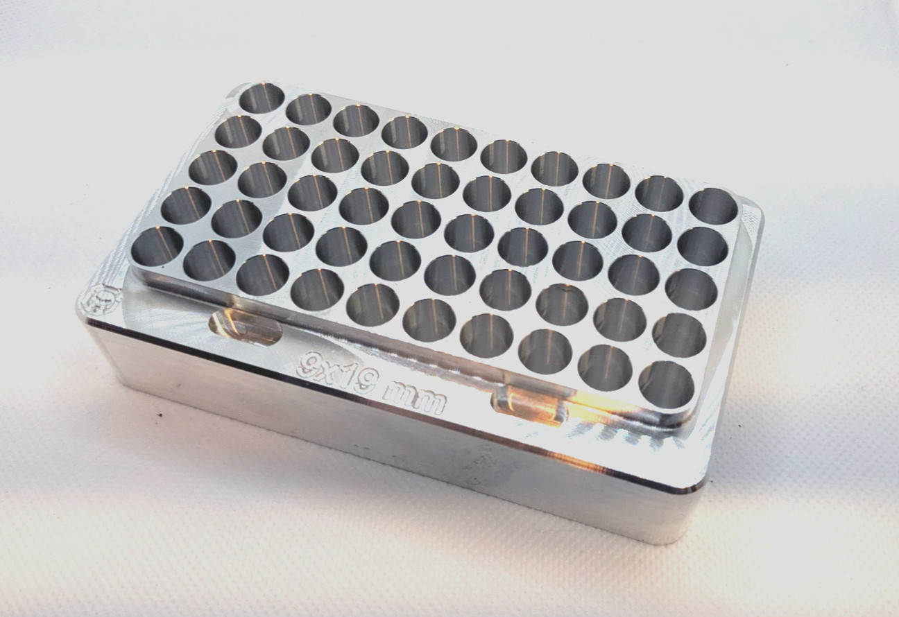 Bear Metal Design 50 Round 9mmx19 Luger RELOADING Case Gauge FREE SHIPPING