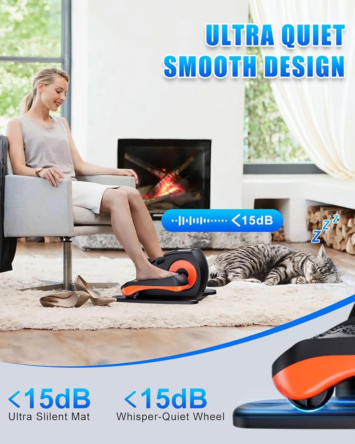 Silent Under Desk Elliptical Machine for Office Use Lightweight and Easy to Move