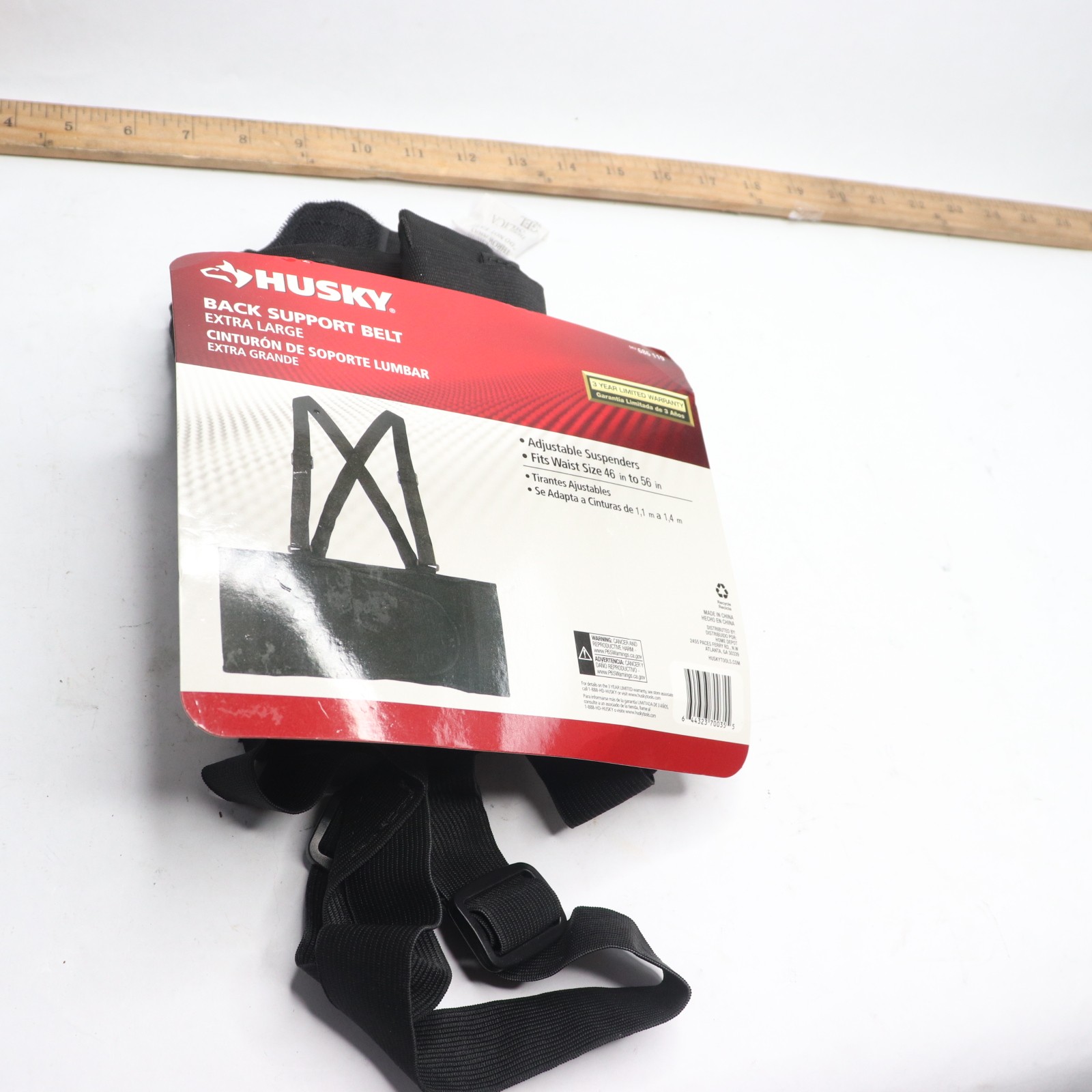 Husky Black Work Back Brace Support Belt Extra Large
