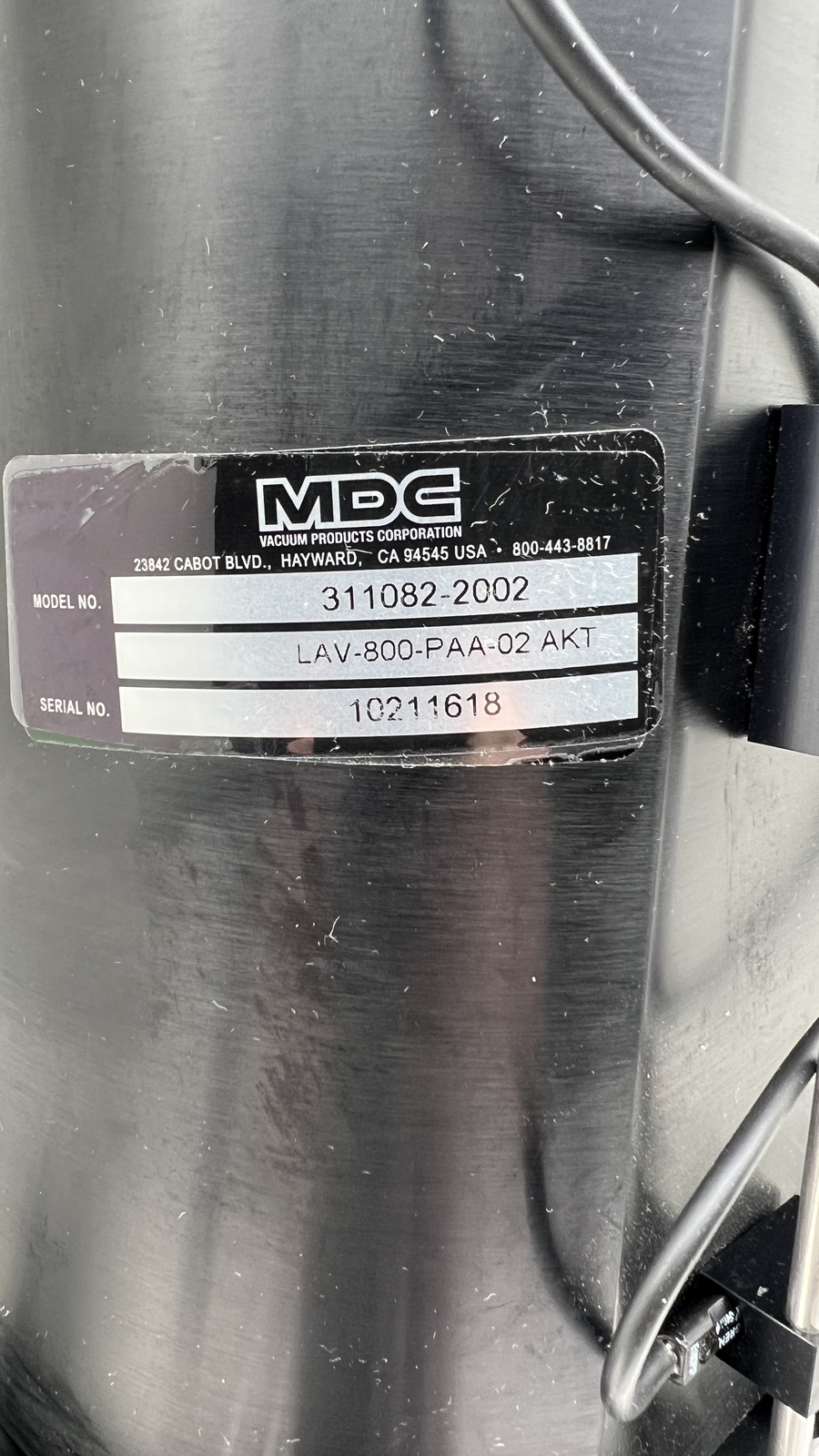 MDC 311082-2002 90° Right Angle Valve, ISOK 200, Pneumatic