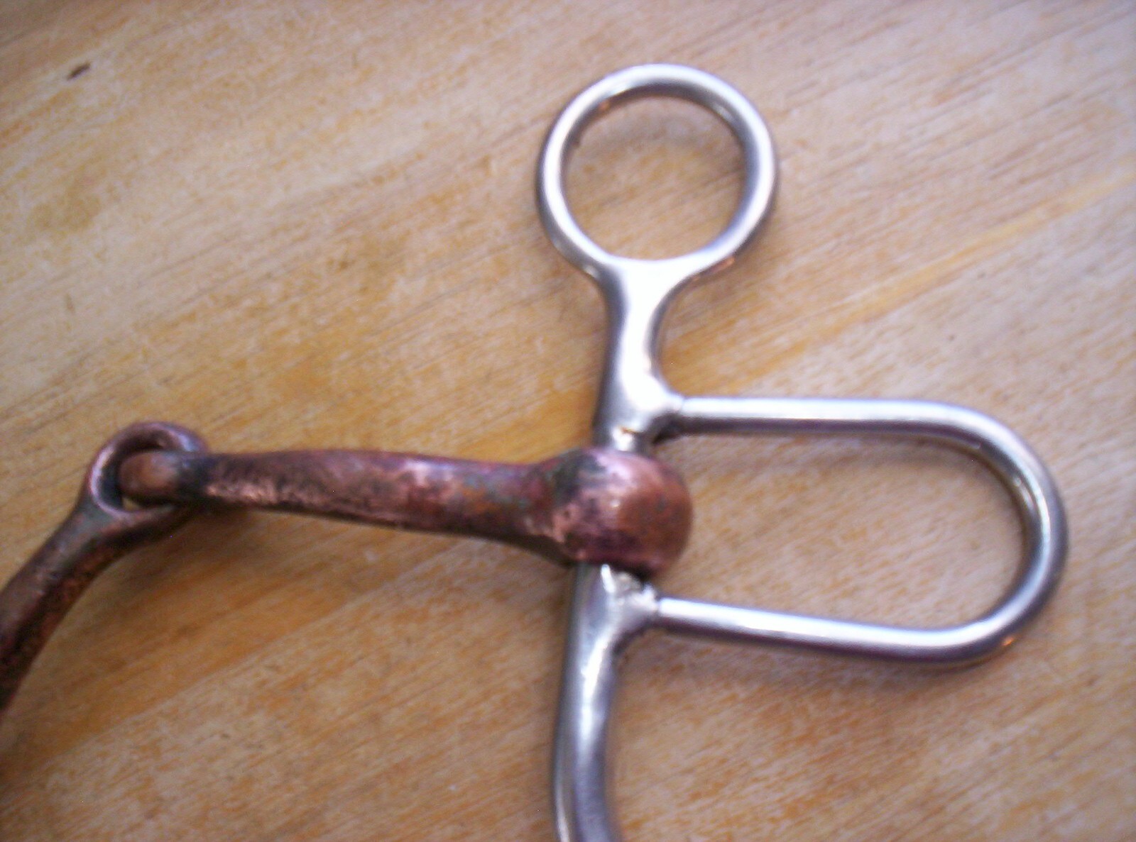 Used Stainless Argentine Snaffle Bit 5" Copper Mouth 6" Shanks