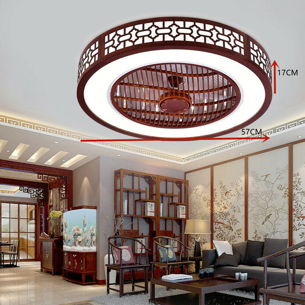 22in Red Ceiling Fan w/Light Remote Control 3-Color Lighting Modes 110V 64W NEW