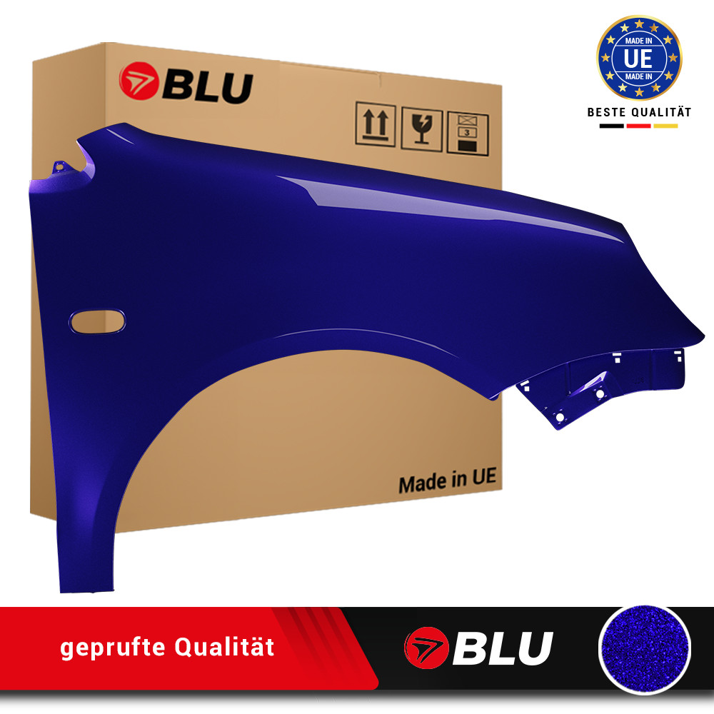 Fender for VW Polo 9N IV 4 LB5N right blue 01-05 front painted new galvanized