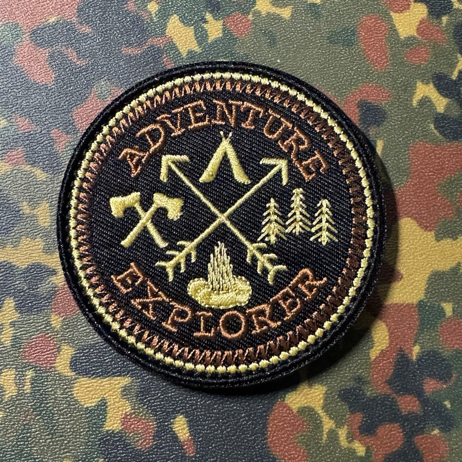 ADVENTURE EXPLORER Embroidered Patch Hook/Loop CAMPING HIKING OUTDOORS BUSHCRAFT