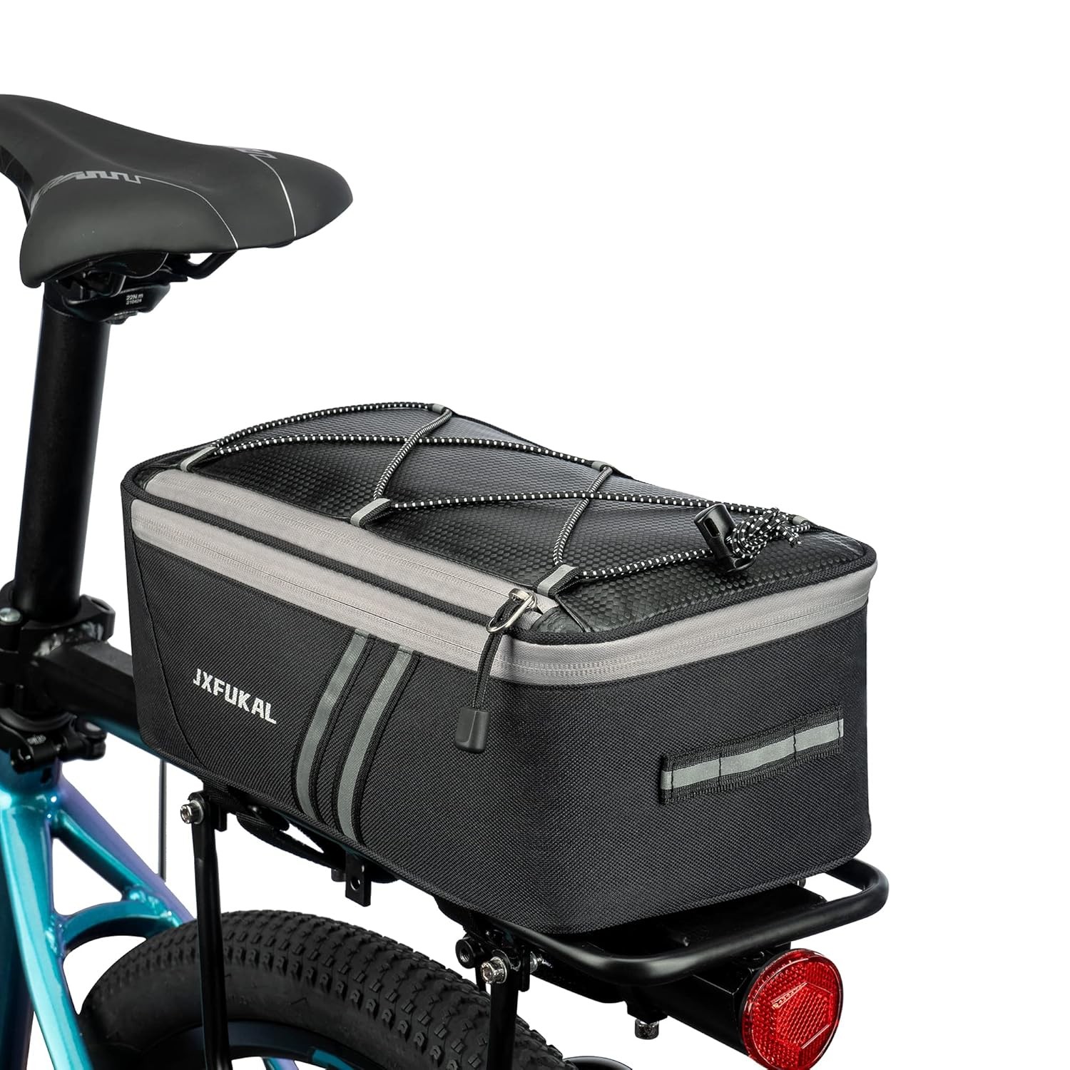 JXFUKAL Rear Bike Rack Bag with Rain Cover, 7L/9L/10L/12L Waterproof Bicycle Ebi
