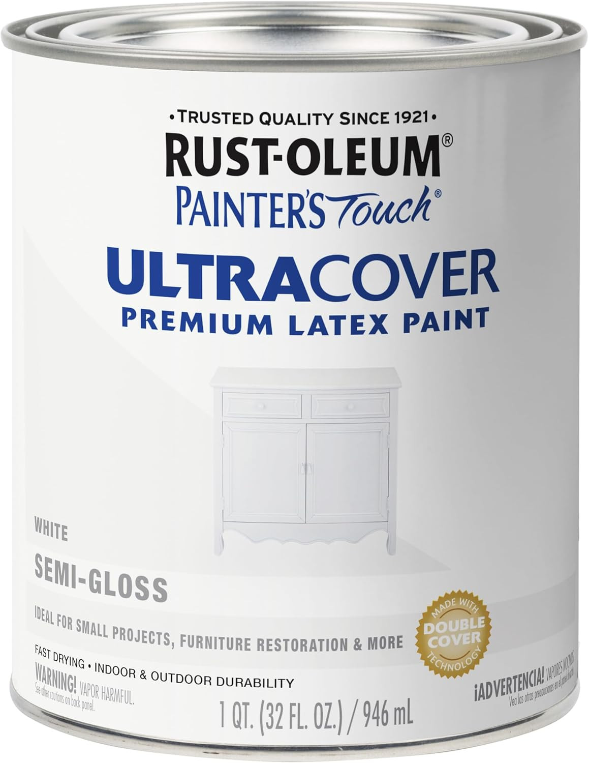 1993502 Painter'S Touch Ultra Cover Multi-Purpose Brush-On Paint, 1 Quart, Semi-