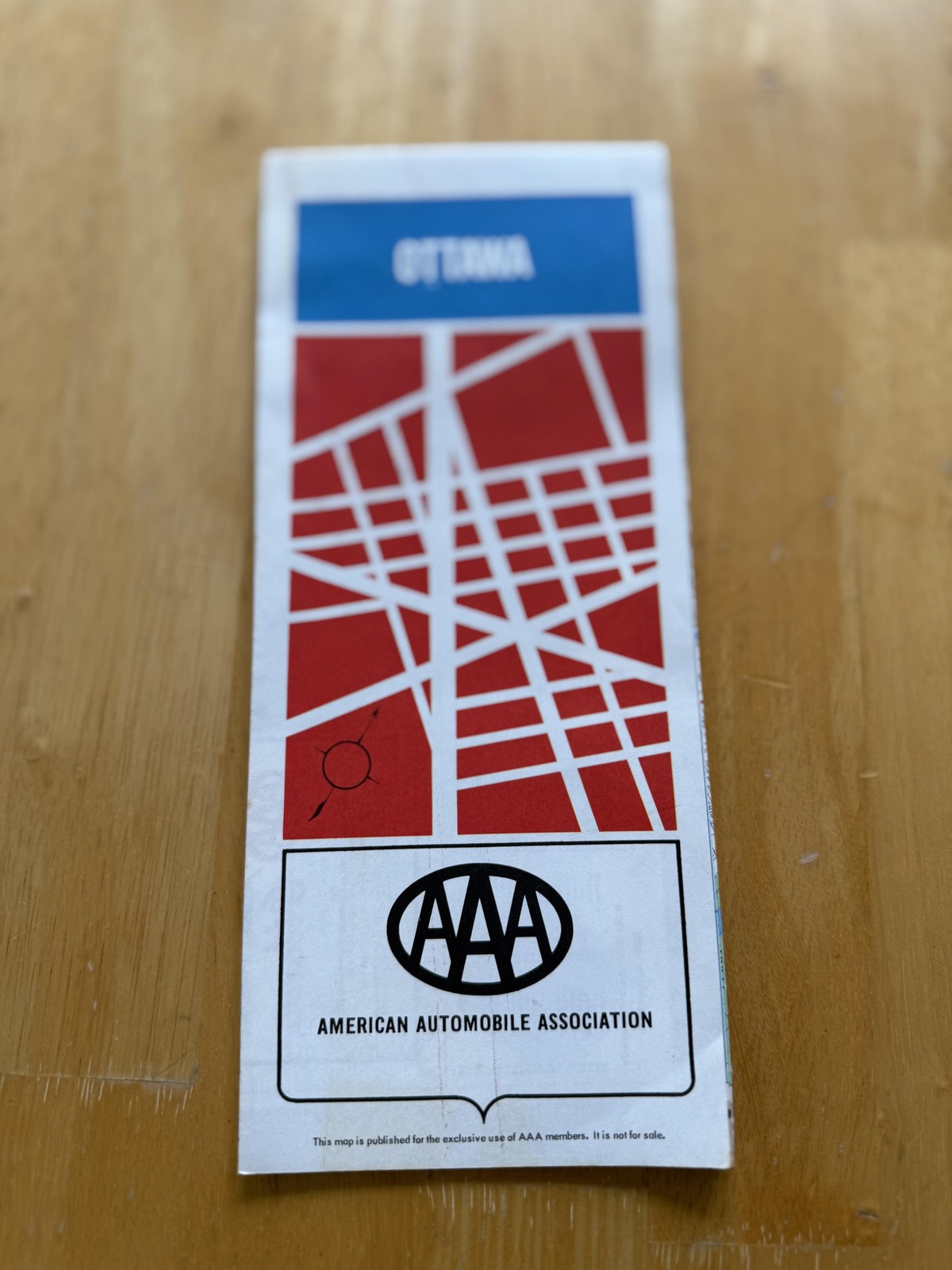 Vintage AAA Ottawa City Street Road Map Travel Guide Folded Brochure Canada