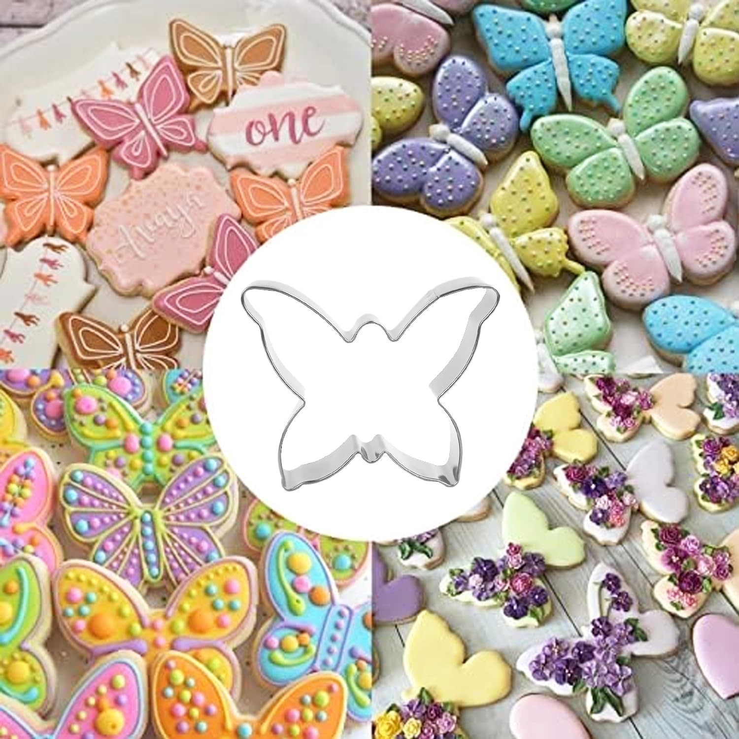 5Pack Butterfly Cookie Cutter Set, Stainless Steel Butterfly Wings Shaped Bak...