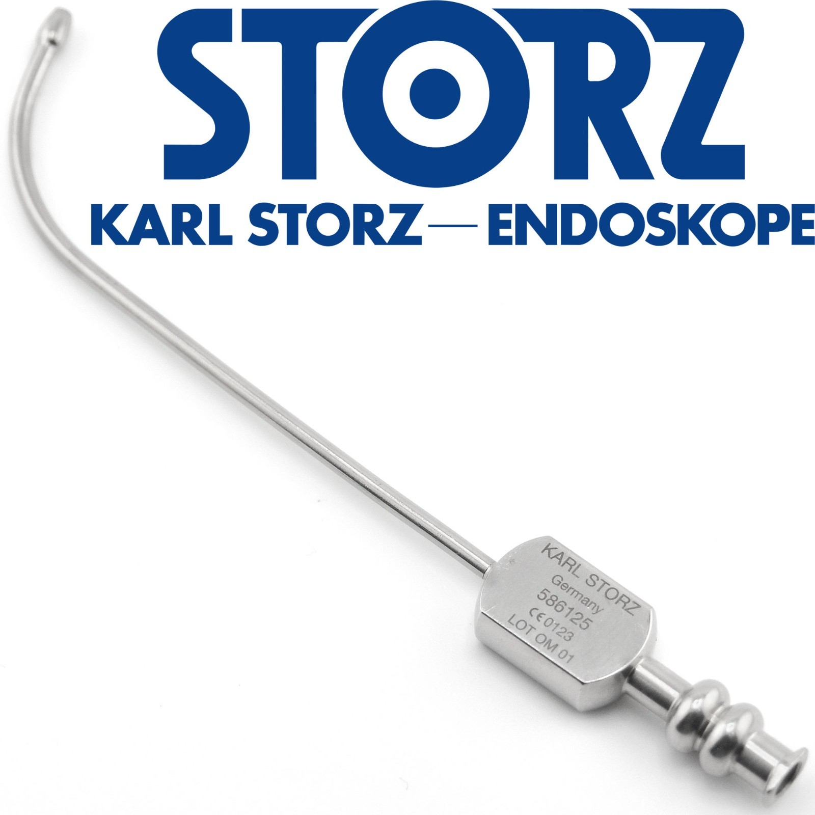 Karl Storz 586125 EICKEN Luer Lock Antrum Cannula Long curved 2.5mm x 12.5cm 5"