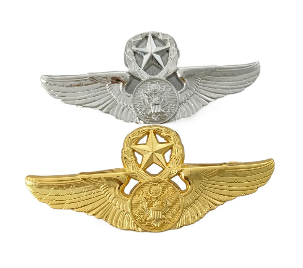 2PCS USAF CHIEF ENLISTED AIRCREW WINGS  INSIGNIA METAL DRESS LAPEL PIN