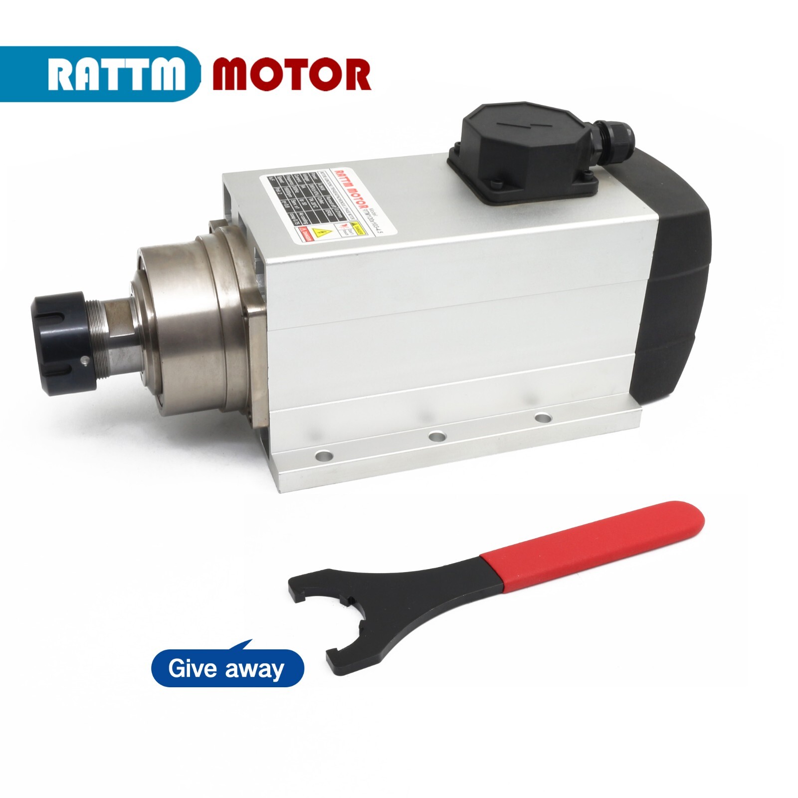 CNC Router Square 4.5KW 380V Air cooled spindle motor ER32 18000rpm 9A 300Hz