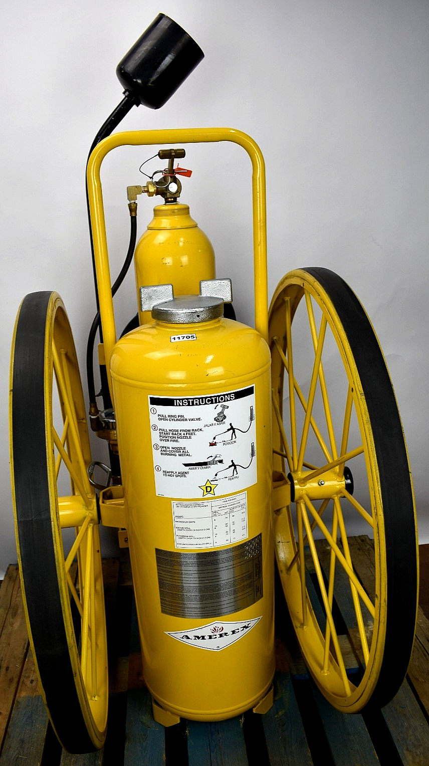 Amerex Model 680 150 lb Class D Wheeled Fire Extinguisher - Sodium Chloride