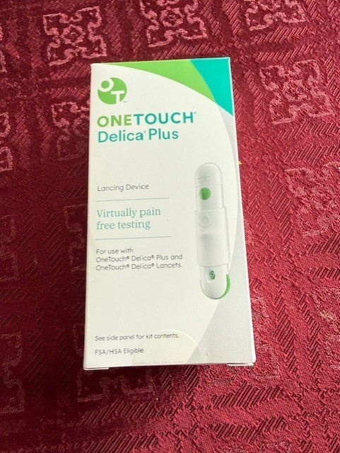 One Touch Delica Plus Lancing Device + 10 30G Lancets + Directions New 2/28/30