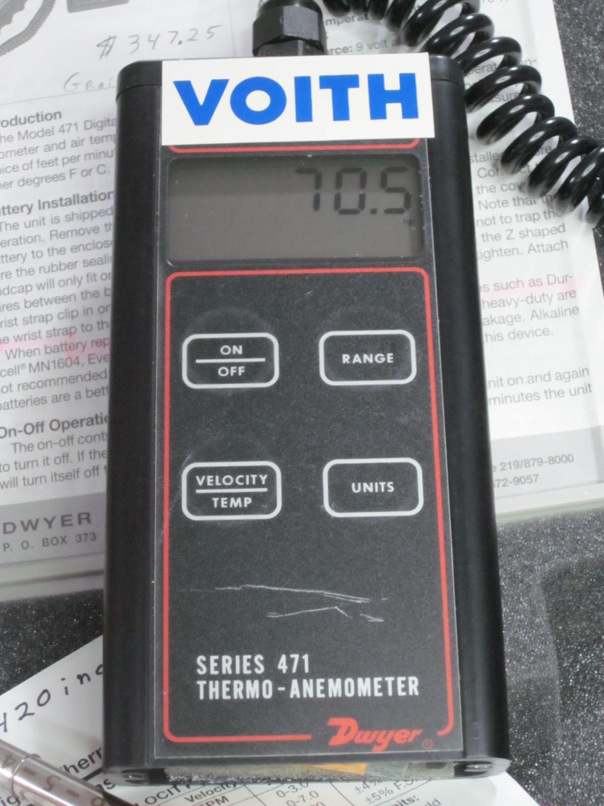 Dwyer Thermo Anemometer 471 w/case