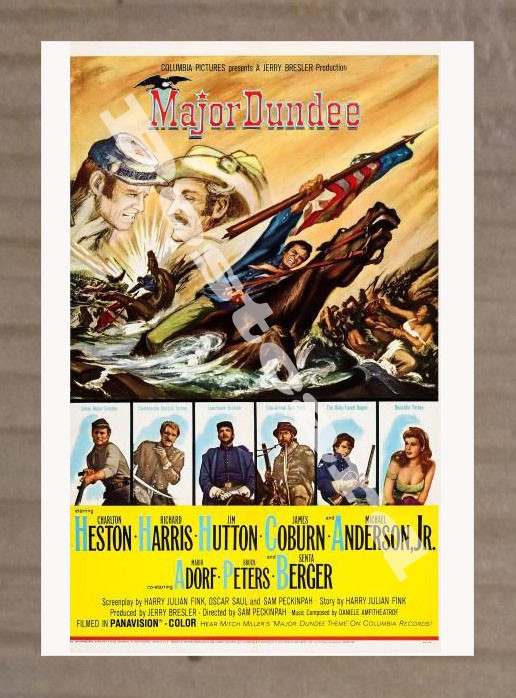 Historic Major Dundee 1965 Movie Advertising Postcard