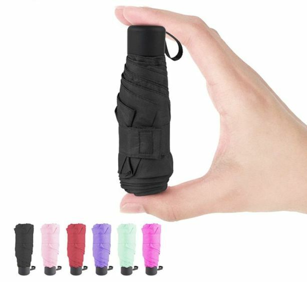 Mini Umbrella 5-Folding Kids Men Women Ultralight Anti-UV Waterproof Portable