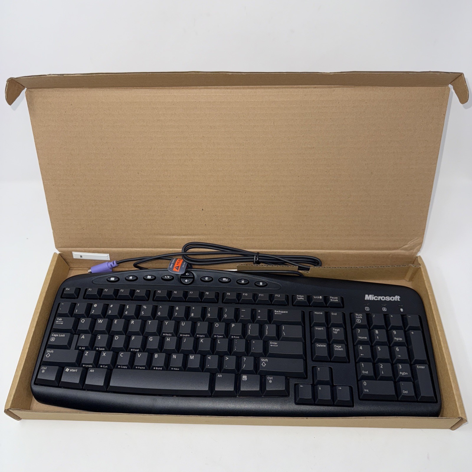 Microsoft RT2300 PS/2 Wired Keyboard Black New In Box X801383-104