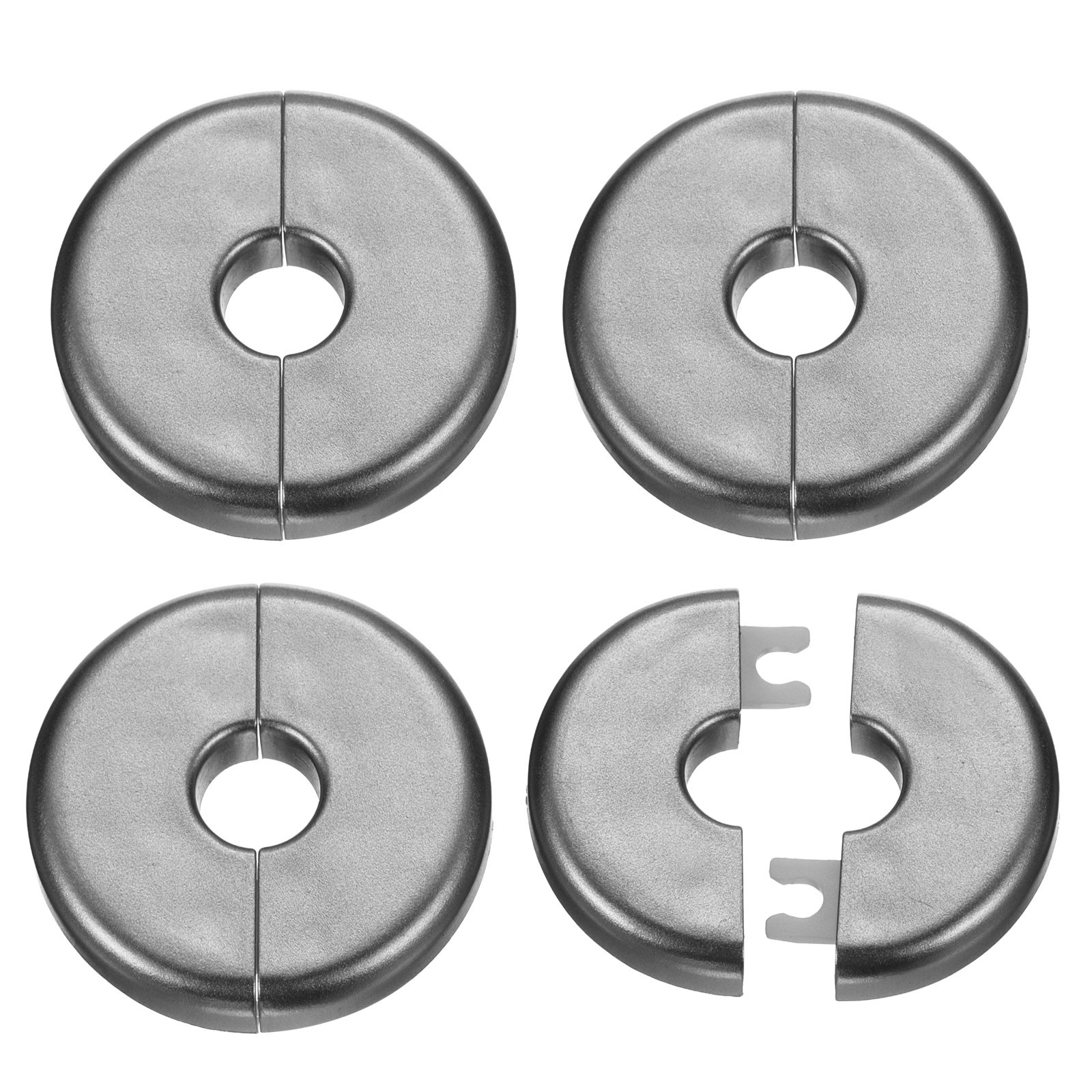 4pcs Wall Split Flange 11mm/0.4" Self-Adhesive Plumbing Cover Plates, Gray
