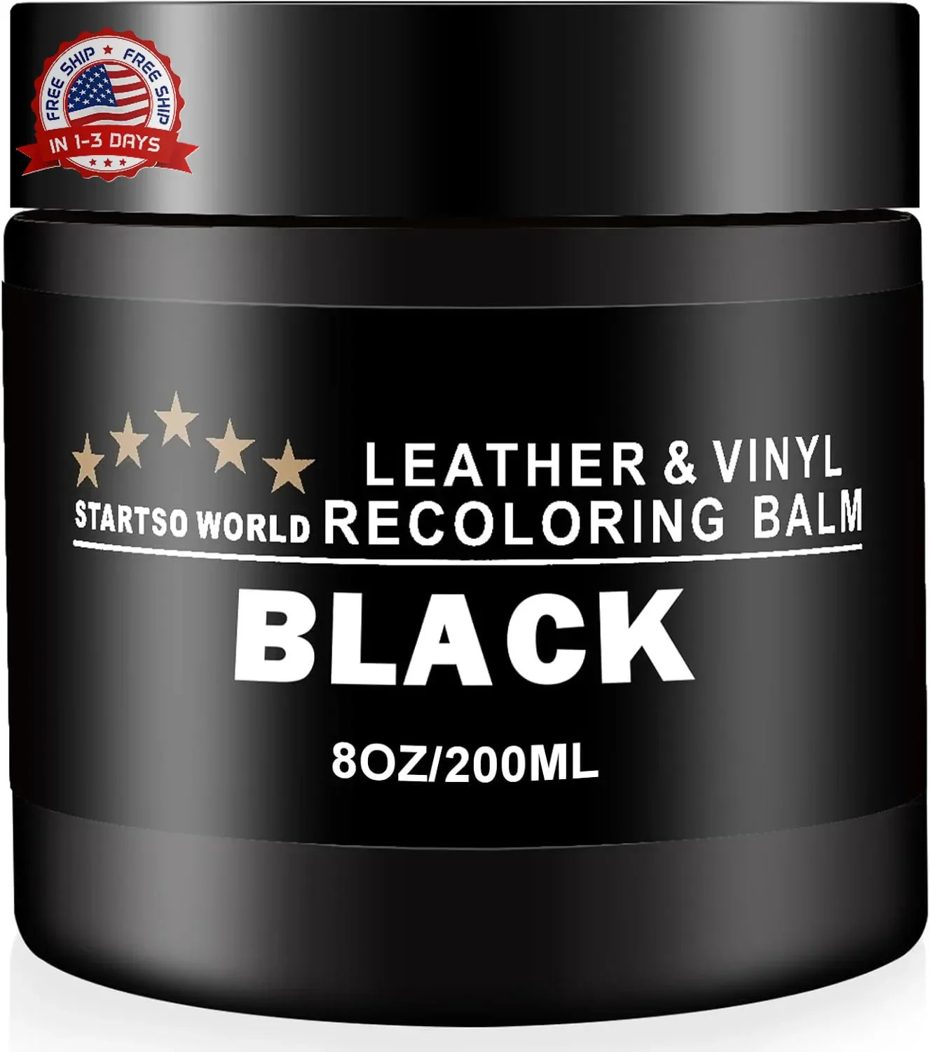 STARTSO WORLD Leather Recoloring Balm, Black Leather Repair Kit for Furniture, L