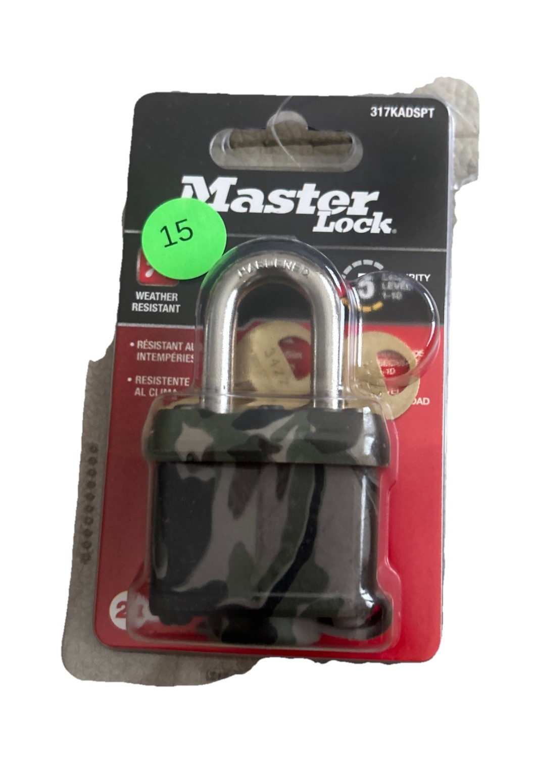 Masterlock Camo Keyed Padlock New Free Ship