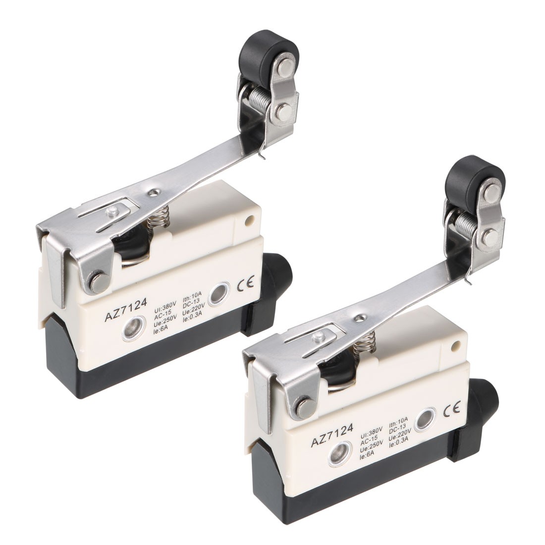 2PCS AZ-7124 SPDT 1NO+1NC Long Hinge Roller Lever Type  Momentary Micro Switch