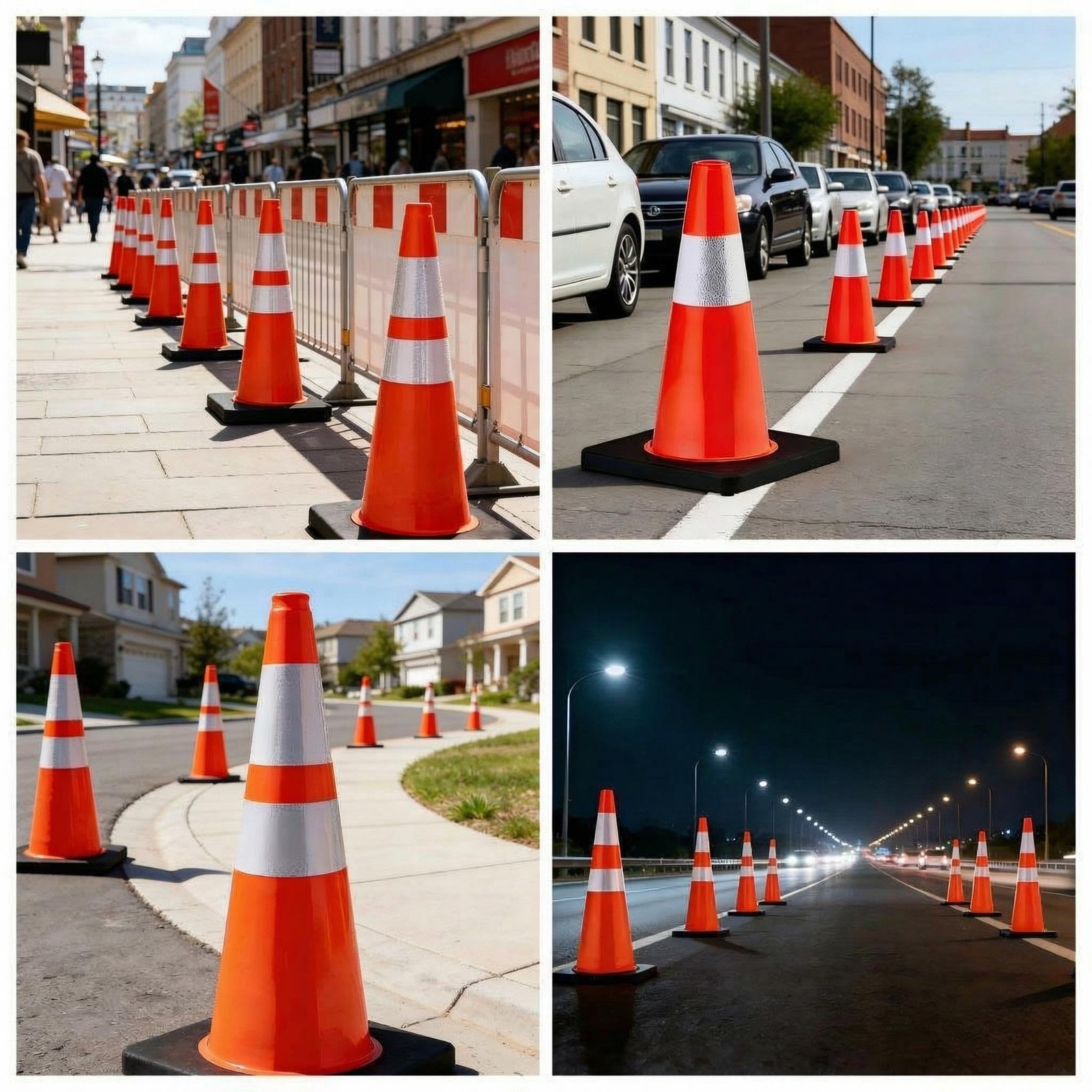 6Pack 28inch Orange PVC High-Performance Traffic Cone, Traffic Safety Cone