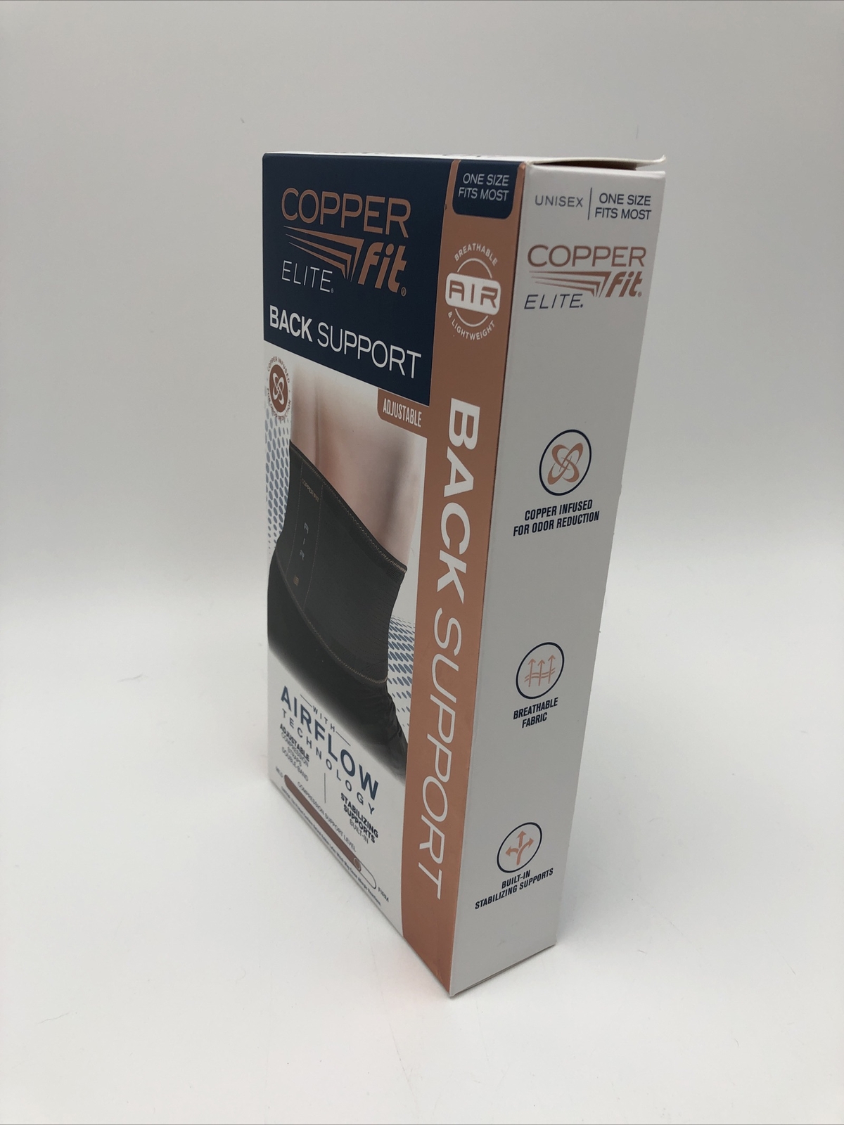 NOB Copper Fit Elite Back Support AirFlow Back Brace Adjustable DoubleBand