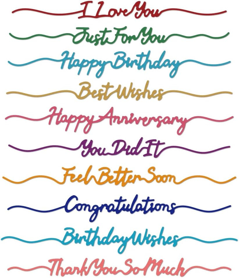 10 Styles Blessings and Greetings Cutting Dies Greeting Card Making Die Cut Carb