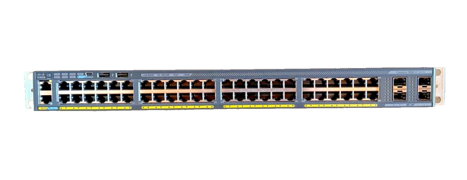 Cisco Catalyst WS-C2960X-48FPS-L 48-Port Gigabit Managed PoE Switch 4x SFP