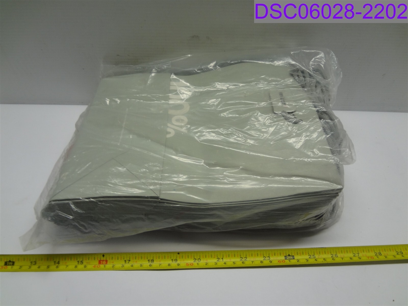 Qty = 25: Verizon 100% ready for recycling Gray Shopper Bag 12" x 10" x 4-1/2"