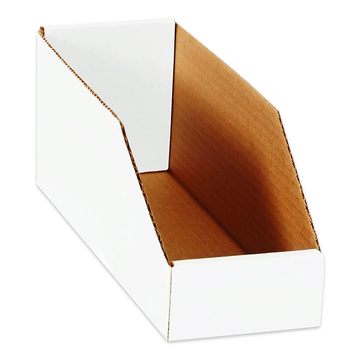 Cardboard Storage Bins, Open Top Bin Box, 4"L x 12"W x 4.5"H 50-Pack | Medium fo
