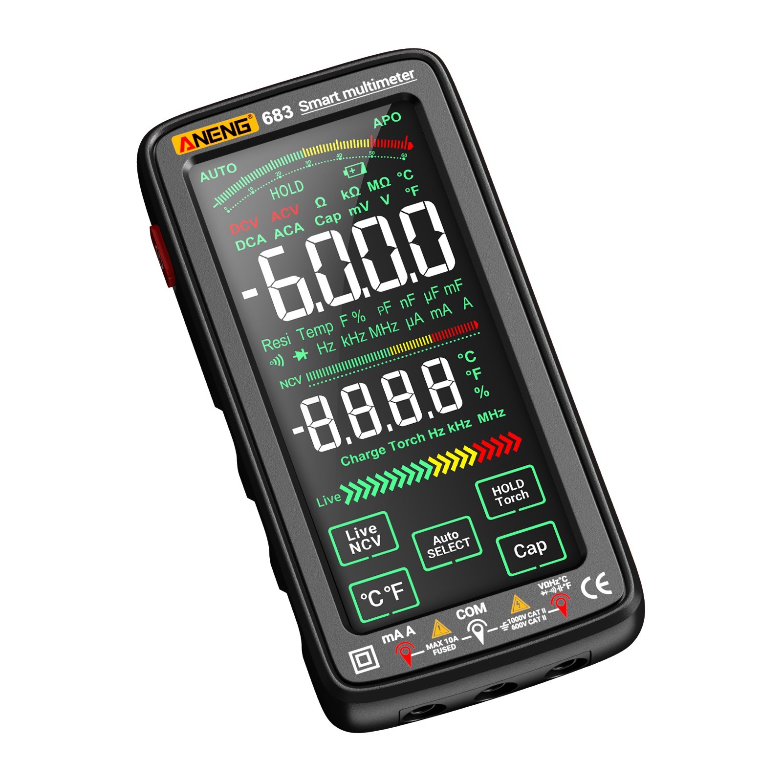 ANENG 683 True RMS Digital Multimeter Touch Screen Rechargeable 6000 Counts