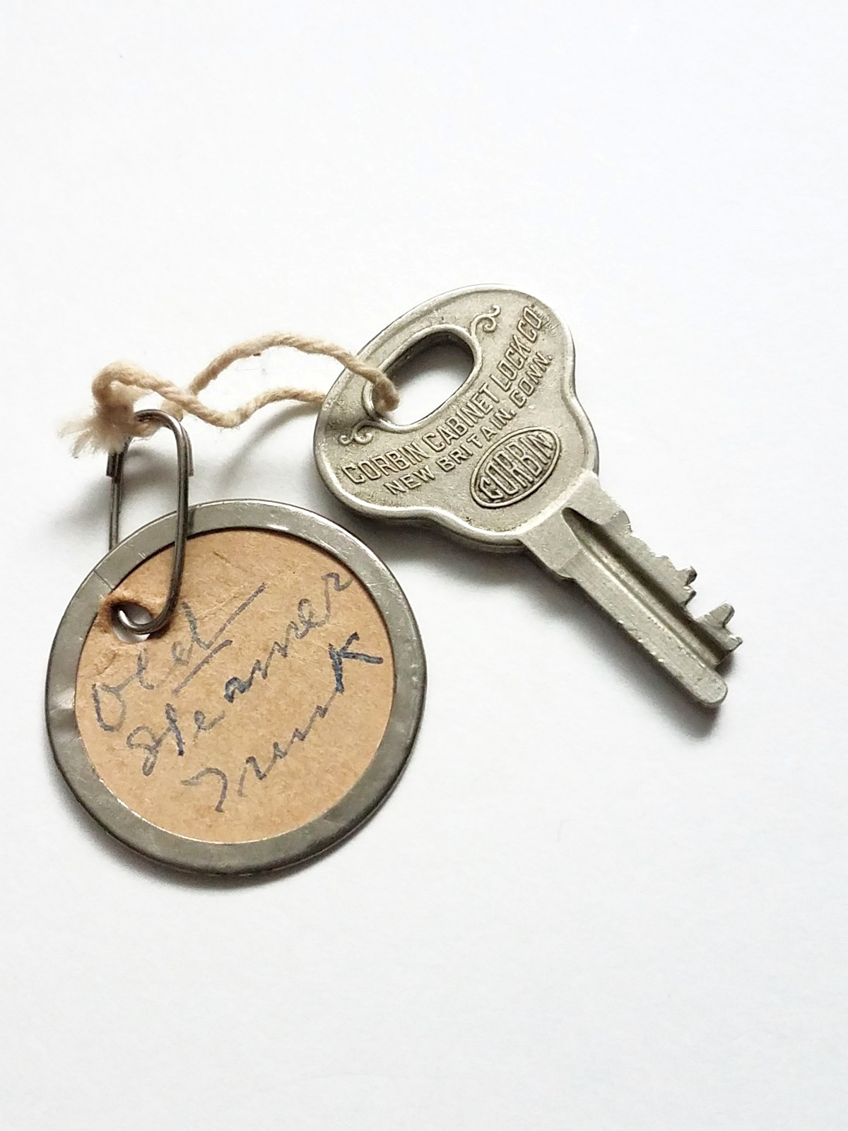 Orig Vtg CORBIN Key JV126 For Antique Steamer Trunk Footlocker Padlock 1 3/4"