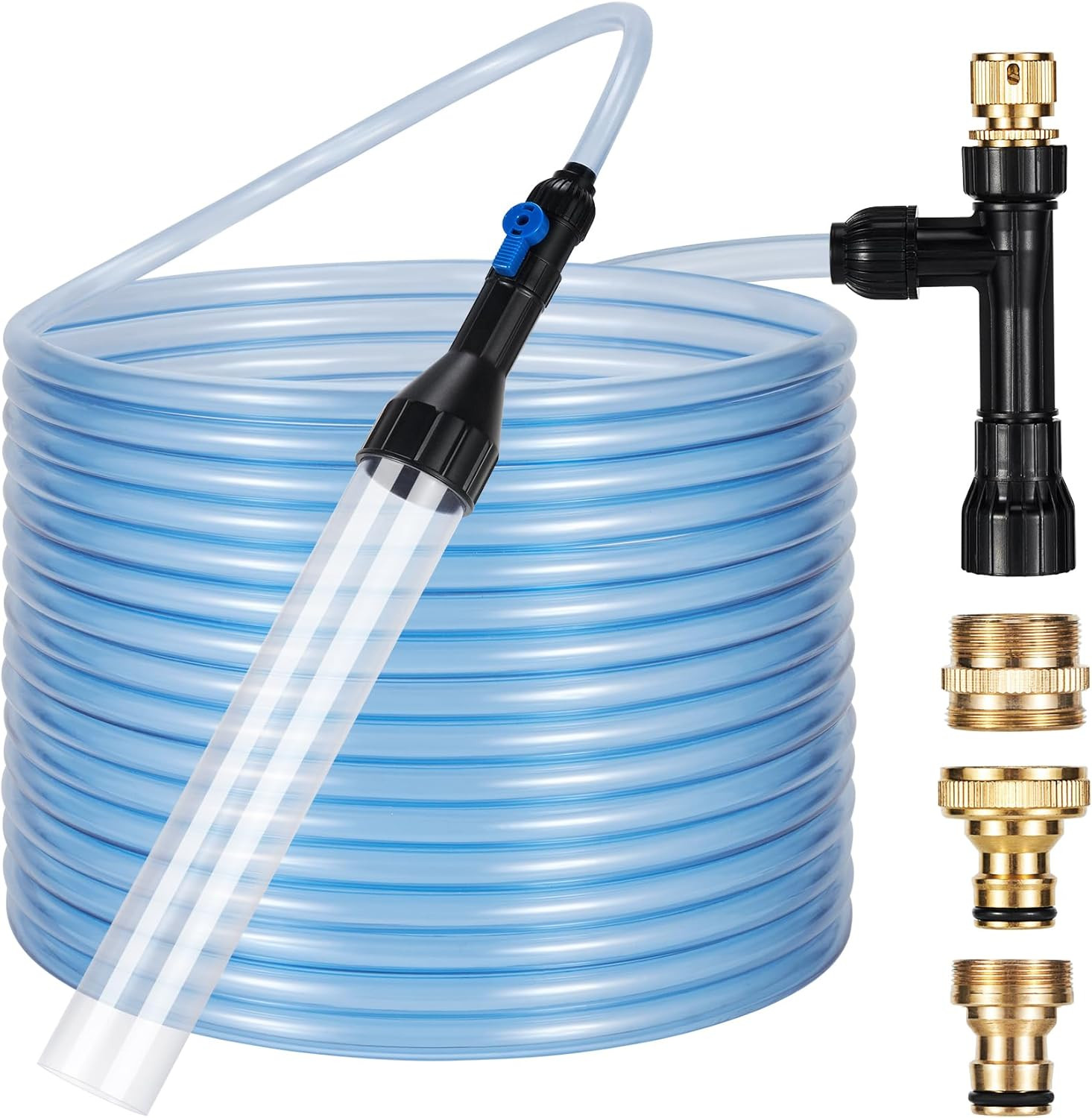 Gravel Vacuum for Aquarium Fish Tank Siphon Aquarium Water Changer with Three Me