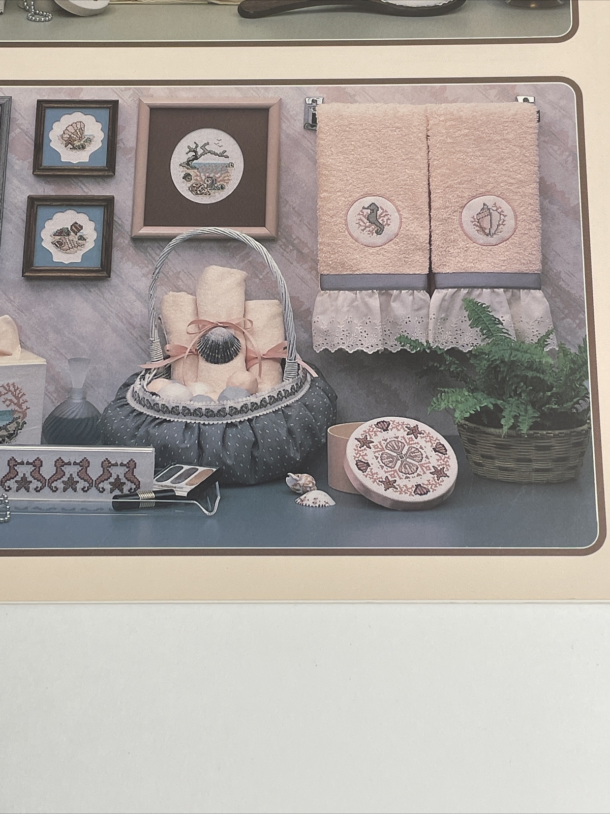 Leisure Arts Bath Collections 4 Themes Butterfly Seashells Cross Stitch Pattern