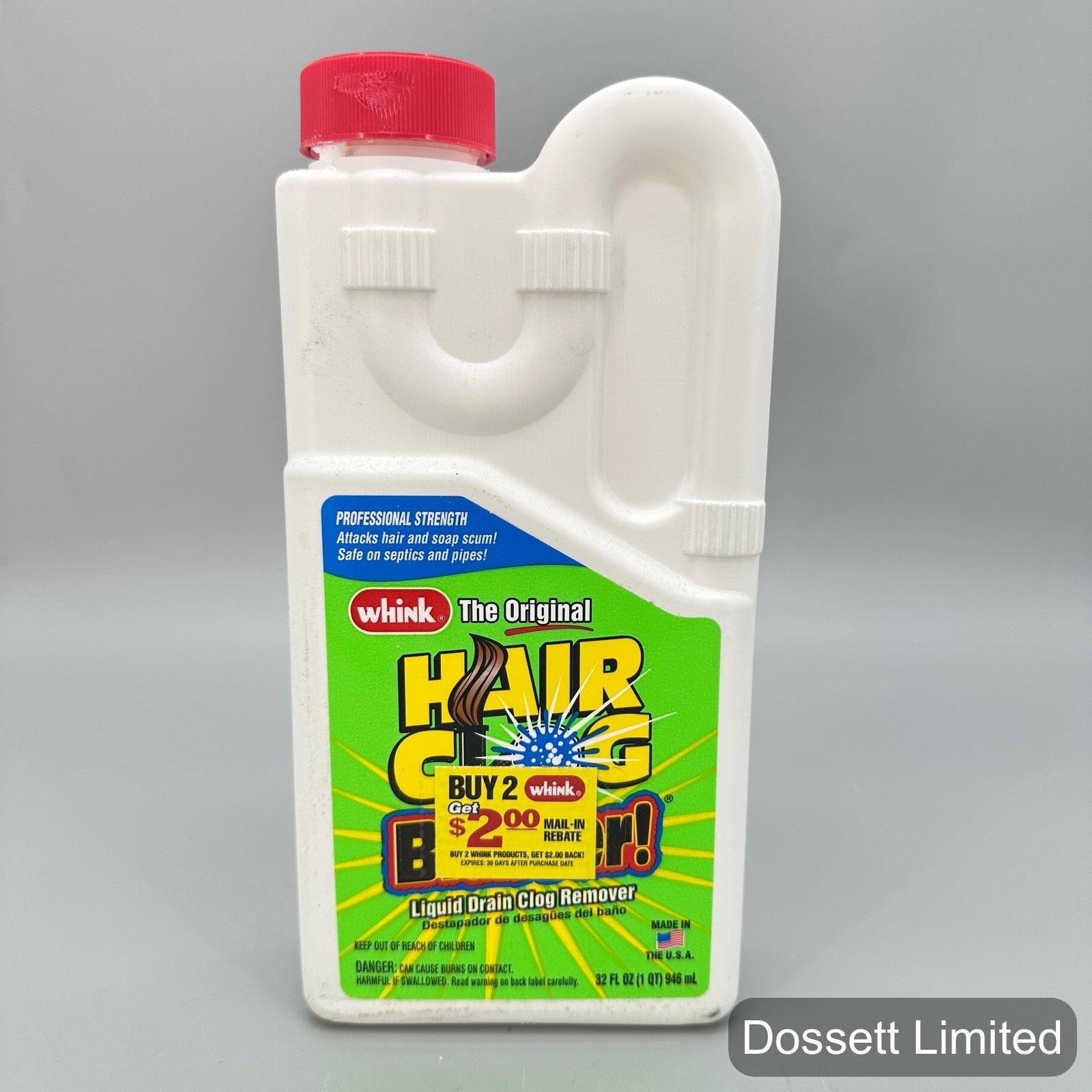 Rust-Oleum Whink Hair Clog Blaster Liquid Drain Clog Remover 32 Fl Oz