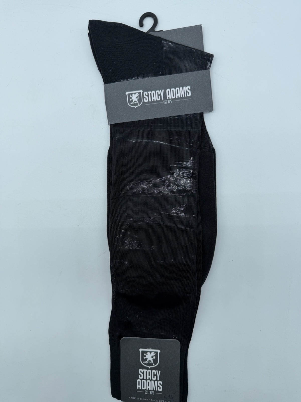NEW ONE PAIR STACY ADAMS MENS SILKY NYLON CREW DRESS SOCKS SHOE XLARGE