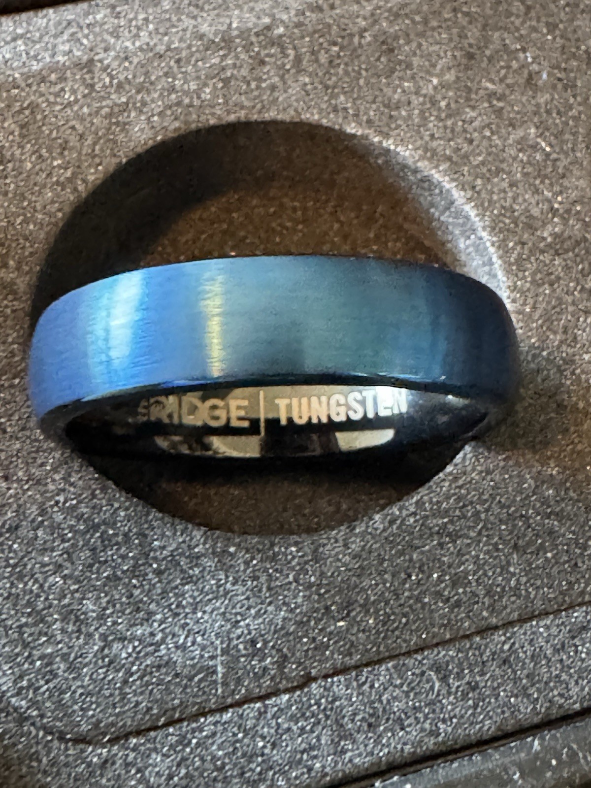 Ridge Alpine Navy Beveled Rounded Tungsten & Black Silicone Ring Set - Size 11.5