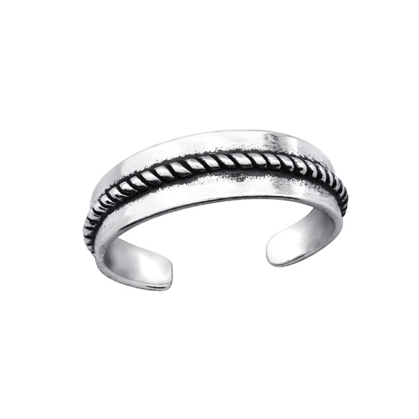 Silver Patterned Toe Ring