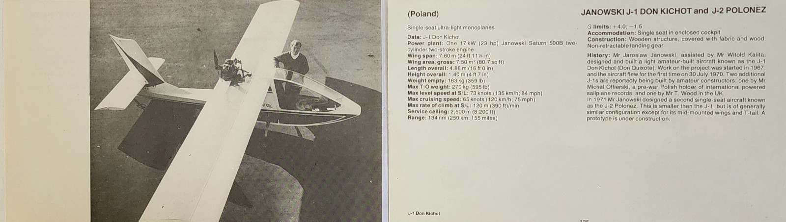 Janowski Polonez Plane Picture Aircraft Detail Vtg Original Article Sheet Decor